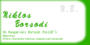 miklos borsodi business card